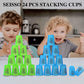 Seisso Stack Cups, Stacking Cup Set Classic Stack Training Game Toys For Boys Girls Kids Stacking Cups (12 Pack Green)