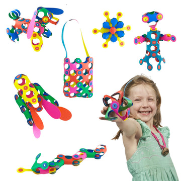 Clixo Rainbow 42 Piece Pack - Flexible, Durable, Imagination-Boosting Magnetic Building Toy- Modern, Modular Designs For Hours Of Stem Play. A Multi-Sensory Magnet Toy, Travel Friendly. Ages 4-99