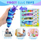 Cevioce Sensory Slug Fidget Toys,Fidget Slug Toys For Adults & Kids Party Favors,4 Pcs Cute Autism Sensory Toys For Autistic Chi