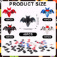 80pcs Halloween Mini Bats  Smooth Washable Resin Halloween Dollhouse Miniatures Dollhouse Miniature Tiny Bats Spooky Themed Cartoon Flat Back Bats for Crafts Scrapbooking (Black  Colorful)