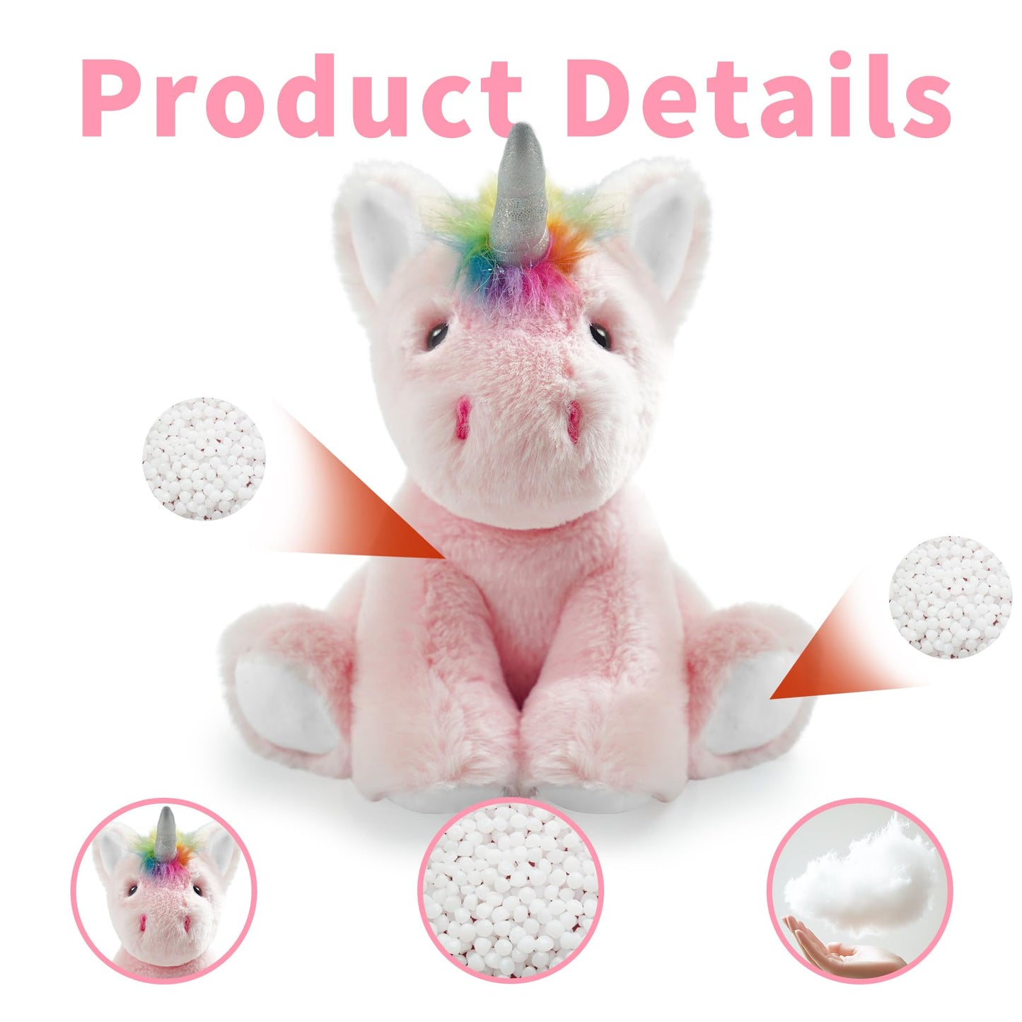 Hideekoog Unicorn Stuffed Animal Toys  8.5 Inch Soft and Cuddly Unicorn Plush Animals Toy  Cute and Realistic Stuffed Animals Gifts for Boys and Girls Soft Toy for Kids