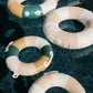 Business & Pleasure Co. Classic Pool Float - Vintage Inflatable Pool Ring For Adults - 70S Panel Cinque - L/Xl