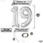 Katchon, Giant 19 Birthday Balloons Silver - 40 Inch | 19 Balloons For 19Th Birthday Decorations | Silver 19 Balloon Number | 19Th Birthday Balloons For 19 Year Old Birthday Party Decorations