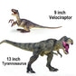 Lavesom Jumbo Dinosaur Toy Set - 6PCS Realistic Plastic Dinosaurs for Kids 3-7 Years, Green Playset for Boys and Girls