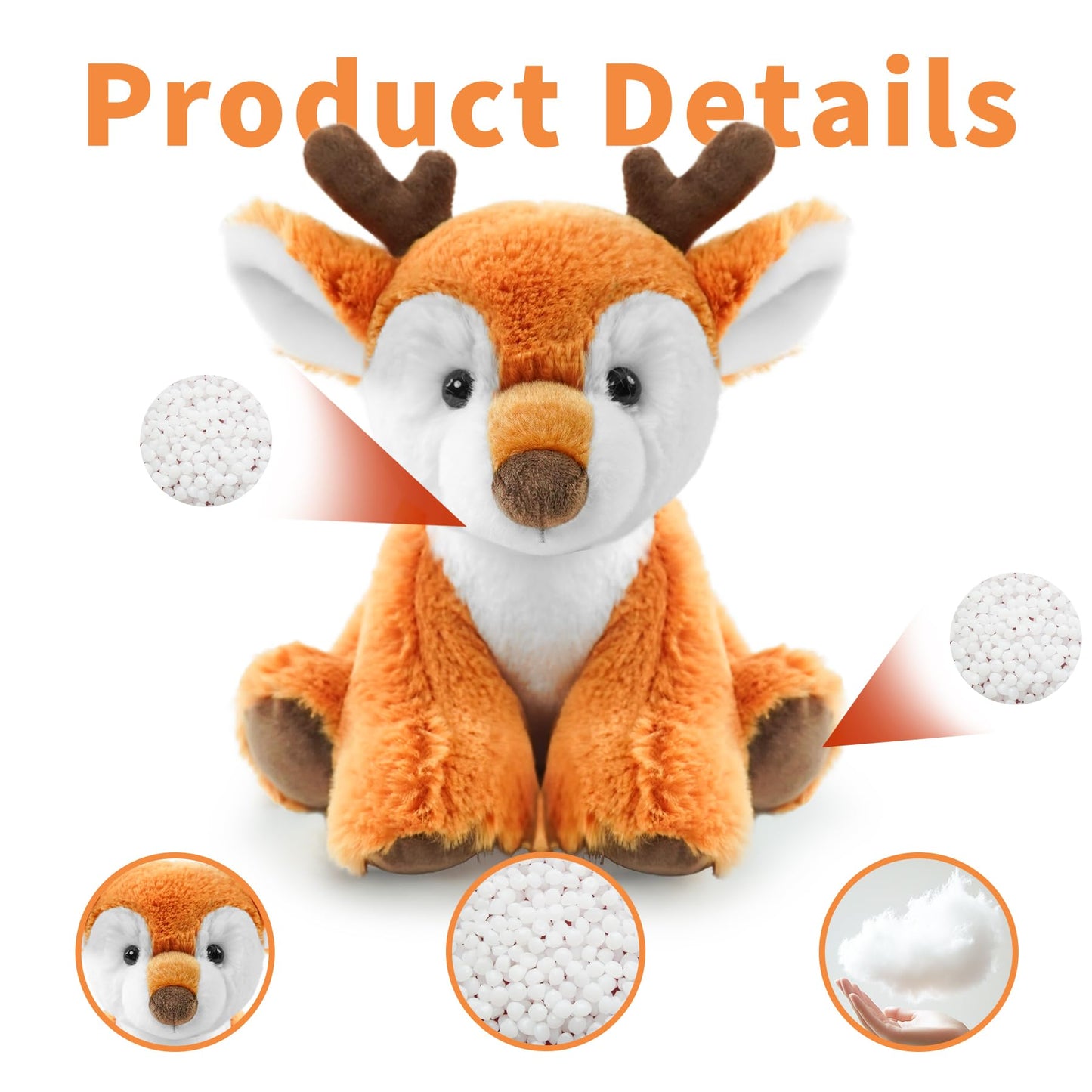 Hideekoog Sika Deer Stuffed Animal Toys  8.5 Inch Soft and Cuddly Fawn Plush Animals Toy  Cute and Realistic Stuffed Animals Gifts for Boys and Girls Soft Toy for Kids