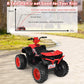 Honey Joy 12V Ride On Atv, 4-Wheeler Battery Powered Toddler Quad, 2 Speeds, Led Headlights, Slow Start, Horn, Music, Treaded Tires, Electric Ride On Toy For Kid(Red)