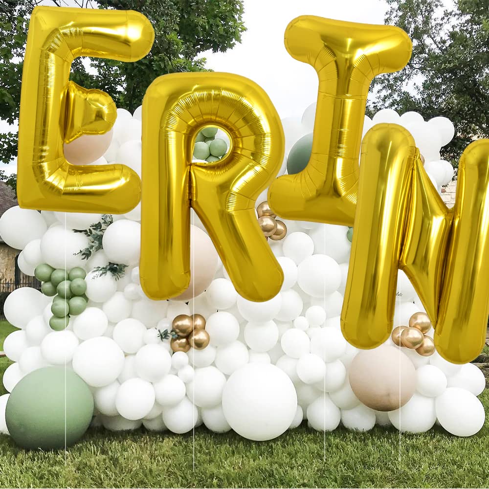 Toniful 40 Inch Large Gold Letter I Balloons Helium Balloons,Foil Mylar Big Balloons For Birthday Party Anniversary Supplies Dec