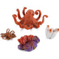 Fantarea 4 PCS Sea Marine Animal Figures Ocean Creatures Action Models Life Cycle Octopus Figure Ornament Cake Toppers Party Fav