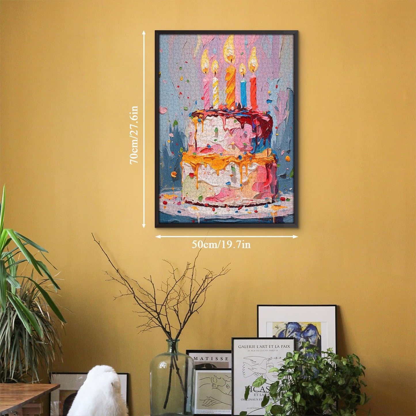Birthday Cake Puzzles For Adults,Colorful Cake Art Puzzles For Adults Painting Puzzle, Happy Birthday Puzzle Food Challenging Jigsaw Puzzles For Adults