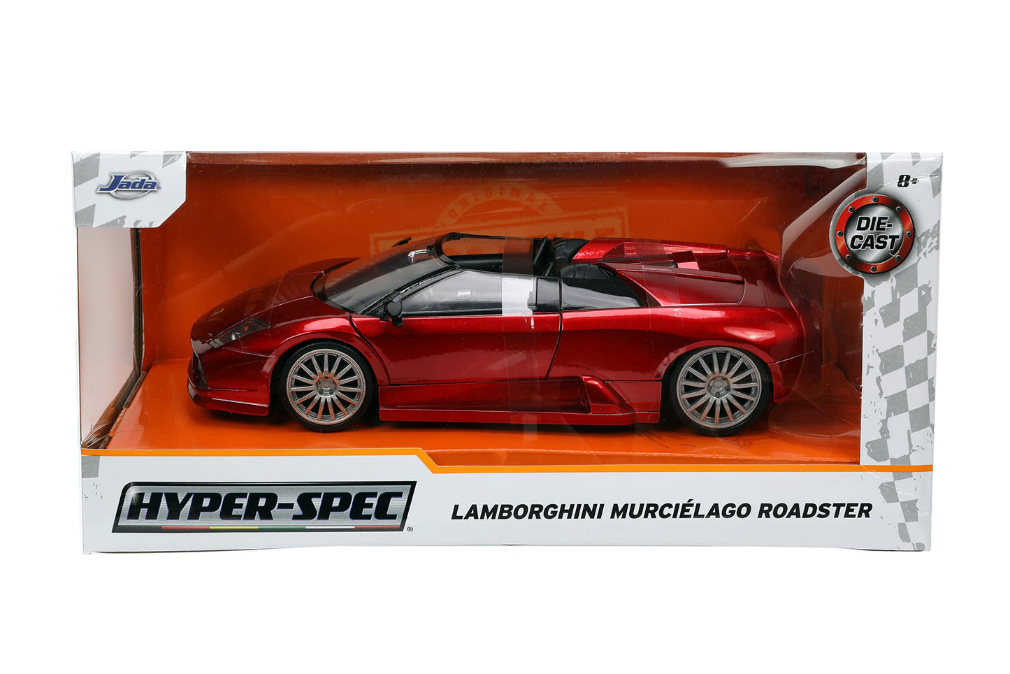 Jada Toys Hyper-Spec 1:24 Lamborghini Murcielago Roadster Die-cast car Red Toys for Kids and Adults