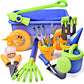 Dimple Kids Gardening Set Tools Wagon Toy - enhanced 15 Piece Gardening Tools & Toddler Wagon Toy Set - Sturdy & Durable - Top Yard  Beach  Sand  Garden Toy - Outside Toys for Toddlers