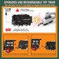Train Set For Kids Remote Control Train Toys W/Steam Locomotive, Fuel Tank Car & Luxury Tracks, Electric Trains W/Realistic Smok