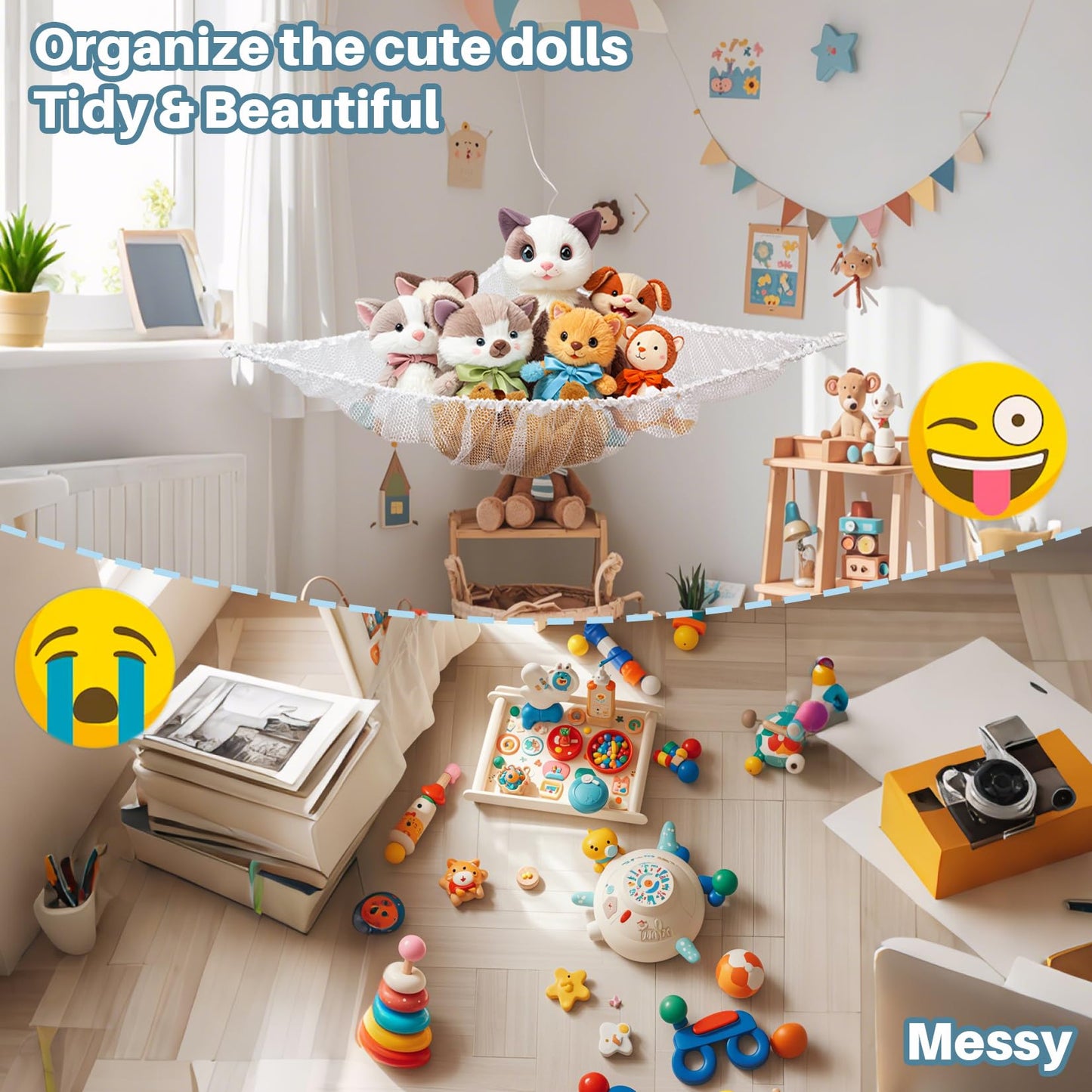 Maqihan Stuffed Animal Net Or Hammock - Stuffed Animal Storage Ideas Toy Hammock For Stuffed Animal Holder Net For Stuffed Anima