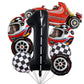 Stcomart 8 Pcs Race Car Party Decorations, Black Number 1 Balloon Checkered Balloons Tire Balloons For Boys 1St Birthday