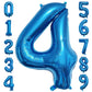 Paticool 40 Inch Blue Number Balloon 4, Large Number Foil Balloons Mylar For Girl Boy Birthday Party Celebration Decorations Sup