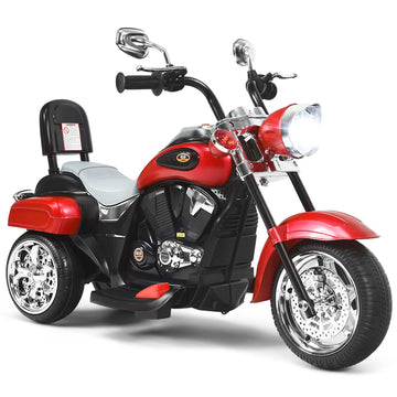 OLAKIDS Kids Electric Motorcycle, 6V Battery Powered Ride on Chopper Motorcycle with Horn, Headlights, 3 Training Wheels Electri