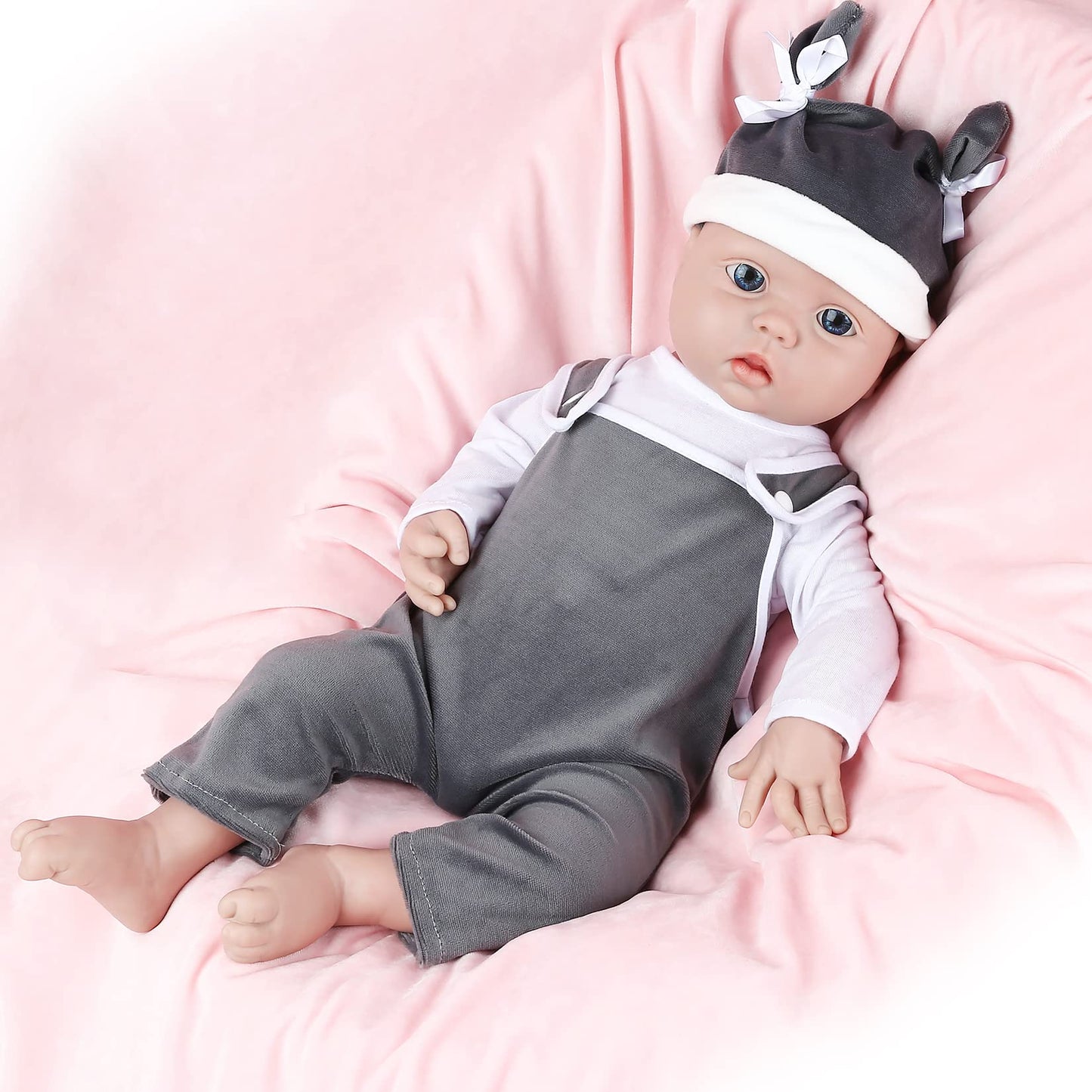 Ivita 18 Inch Silicone Baby Dolls Boy,Not Vinyl Material Dolls,Real Full Body Silicone Reborn Baby Dolls,Newborn Baby Dolls