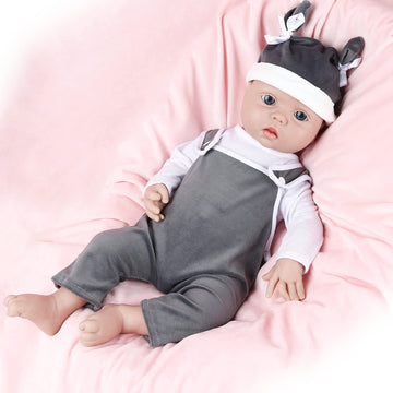Ivita 18 Inch Silicone Baby Dolls Boy,Not Vinyl Material Dolls,Real Full Body Silicone Reborn Baby Dolls,Newborn Baby Dolls