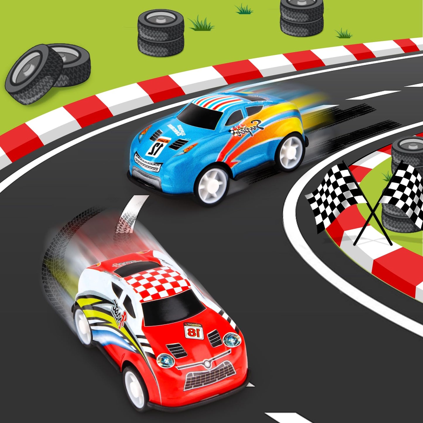 Hxezoc 50 Pack Mini Racing Car for Classroom Prizes, Party Favors for Kids Toddlers 4-8 Years Old, Bulk Pull Back Car Toys for C