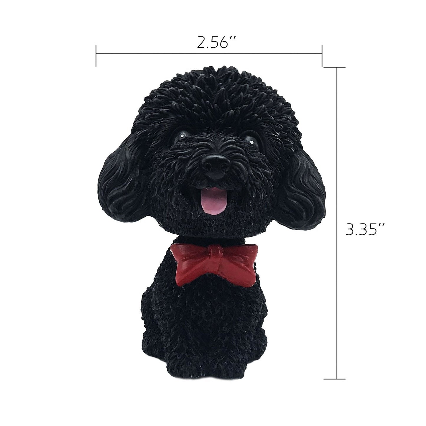 IBWell Mini Bobbing-Head Dog Toy for Car Dashboard, Black Poodle, Resin, Model yt8003322