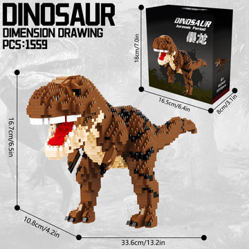 Csnrhg Dinosaur Tyrannosaurus Building Blocks Model Decor Micro Mini Blocks Toy Birthday For Age 6+ Children Adults Teens 1559 P
