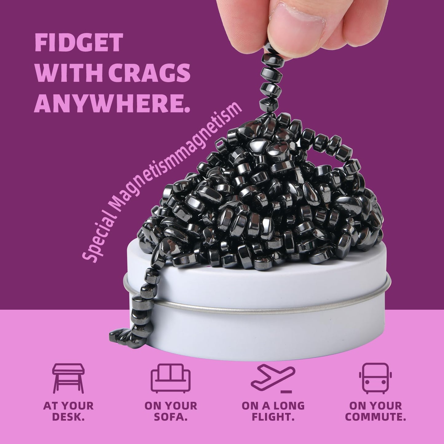 Lcvuuk Magnetic Ferrite Putty Rocks,Black More Than 300 Weak Magnetic Smooth Ferrite Pebbles, Magnet Rock Desk Toys And Time-Kil
