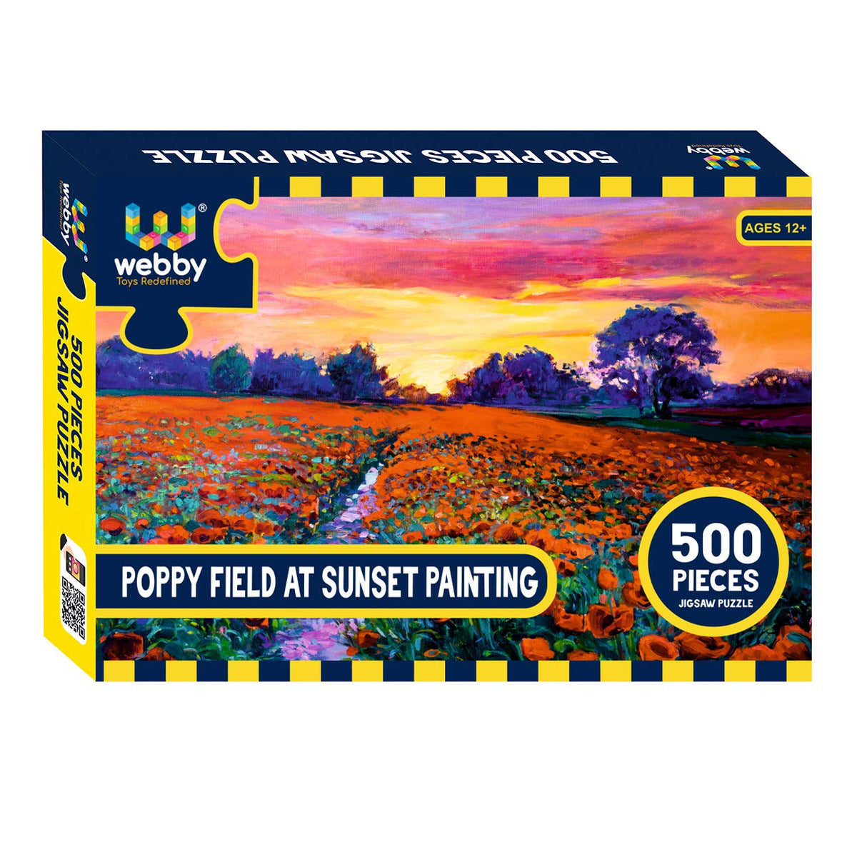 Webby Kids Poppy Field at Sunset Painting Jigsaw Puzzle, 500 Pieces