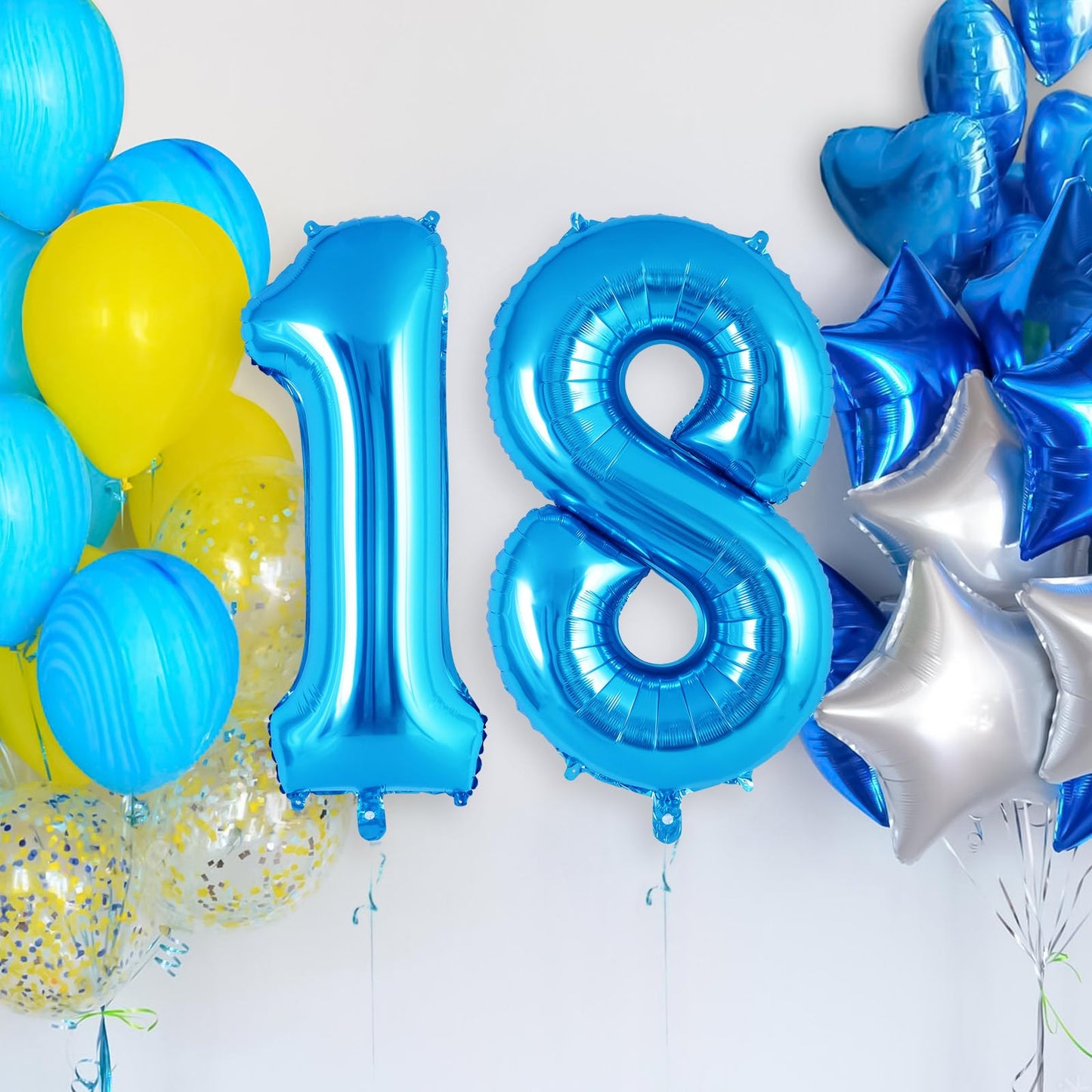 Blue Number 1 Balloon 40 Inch, Big Large Foil Helium Number Balloons, Jumbo Giant Mylar Number 1 Balloons For 1 First Birthday P