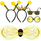 Eorbow 5 Pack Bee Costume Set  Bee Wings with 2 Antenna Headbands and 2 Glasses  Bees Outfit for Men  Women  Bees Dress Up Accessories for Birthday  Halloween  Cosplay Party  Yellow