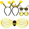 Eorbow 5 Pack Bee Costume Set  Bee Wings with 2 Antenna Headbands and 2 Glasses  Bees Outfit for Men  Women  Bees Dress Up Accessories for Birthday  Halloween  Cosplay Party  Yellow