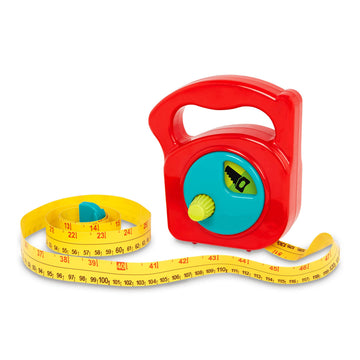 Battat - Toy Measuring Tape - Working Reel & Easy-Hold Handle - Tool Discovery Carousel - Metric & Imperial Units - 2 Years + -