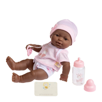 Jc Toys - La Newborn Nursery | 7 Piece Doll Gift Set | 12' Life-Like African American Doll With Accessories | Pink | Ages 2+ (18345)