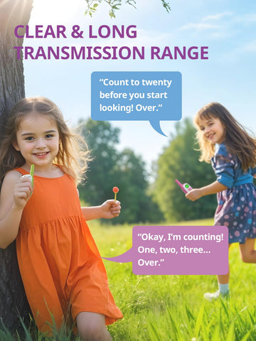 Inspireyes Walkie Talkies for Kids, 48H Rechargeable, 3 Miles Range, 22 Channels, 3 Pack, Pink/Green/Orange, Perfect Outdoor Gifts for Ages