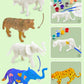 Vileafy Safari Animal Painting Craft Kits for Kids Ages 4-8 - 12 Paintable Animal Figures with Brushes & Palettes - Fun DIY Arts