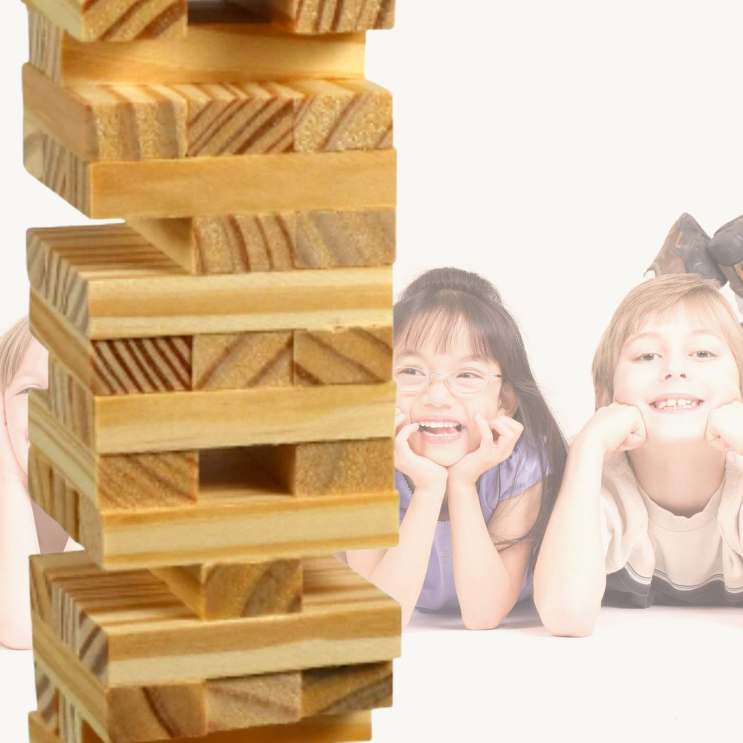 KS Tumbling Tower Game 72 Pieces Challenging Building Blocks Wood Stacking Balancing Backpacking Night Game for House Parties Ho