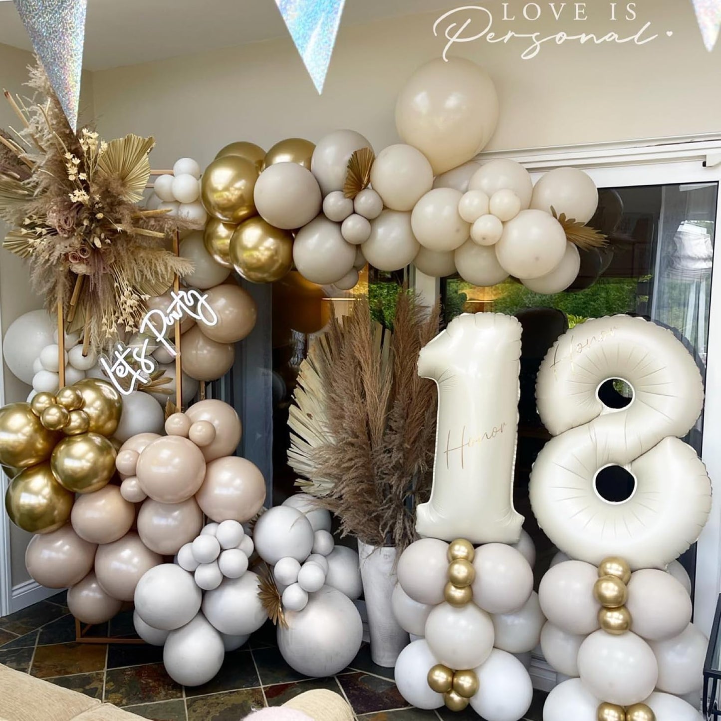 40 Inch Cream Number 8 Balloon, Beige Large 8Th Birthday Balloons, Digital 8 Cream White Giant 8 Foil Balloon Helium For Boys Gi