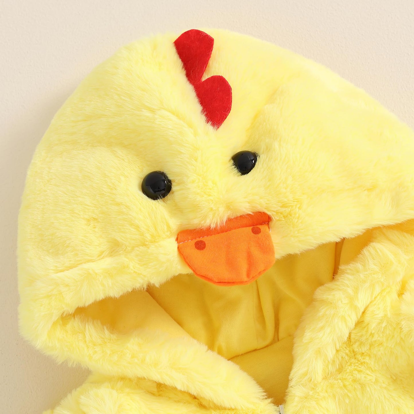 Adobabirl Baby Girl Boy Halloween Costume Chick Shaped Plush Long Sleeve Hoodie Romper Striped Footie Pants Cute Clothes (Chick