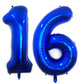 40 Inch Navy Blue 16 Number Balloons Giant Jumbo Huge 16 Or 61 Foil Mylar Helium Number Digital Balloons Dark Blue Birthday Myla