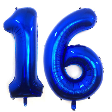 40 Inch Navy Blue 16 Number Balloons Giant Jumbo Huge 16 Or 61 Foil Mylar Helium Number Digital Balloons Dark Blue Birthday Myla