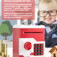 Piggy Bank For Girls Boys Large Electronic Money Coin Banks With Password Protection, Automatic Paper Money Scroll Saving Box, Great Gift For Kids (Red-White)