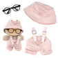 Clothes for Labubu(NO Doll) - Hat & Overalls Set for Labubu for LABUBU 17CM Dolls  Handcrafted Crochet Clothes Set  enhanced Fashion Cute Outfit for Dress Up  Play & Collector Display (Pink)