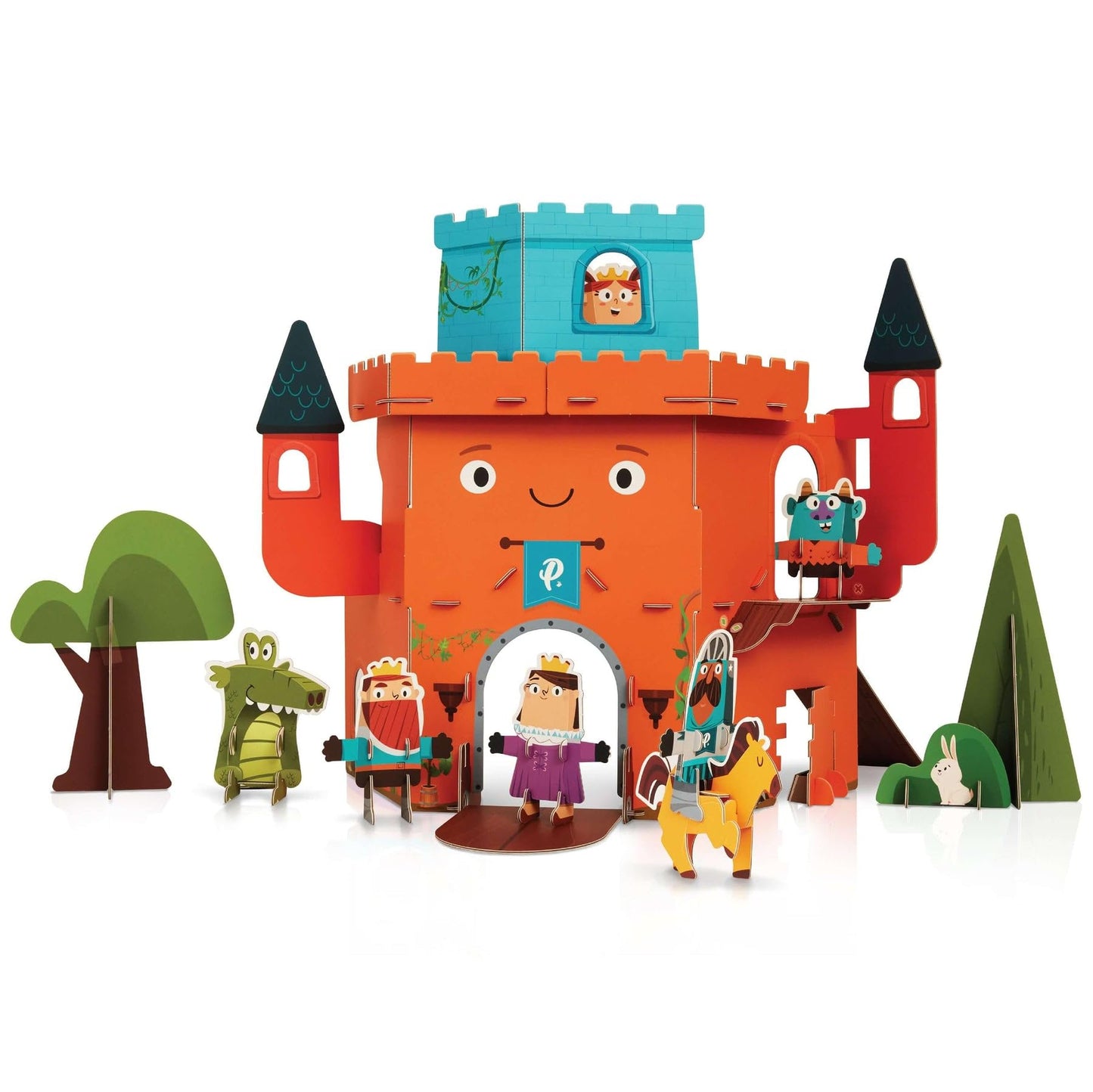Playper Buildable Castle Playset - 3-in-1 Puzzle Craft for Kids 3+, Multicolor Playset for Educational STEM Learning and Pretend Play