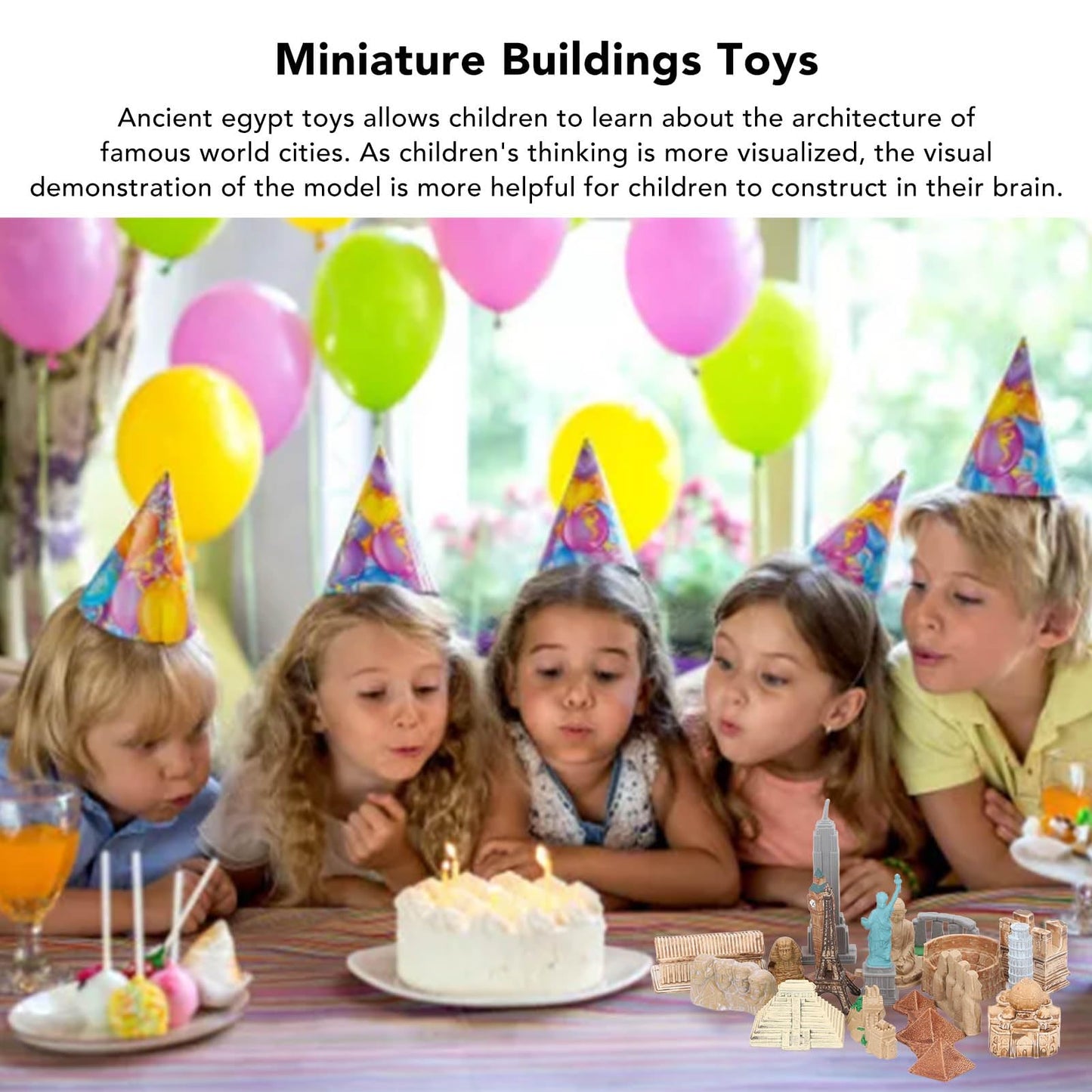 Dioche 17Pcs Miniature Ancient Buildings Toys Around The World City Miniatures Buildings Egyptian Pyramid Model Kit Ancient Egypt Toys