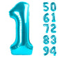 40 Inch Blue 1 Balloon For First Birthday, 1St Number Balloons Birthday Decorations For Girl Boy Kids Toddler Baby, One Giant Nu
