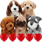 Libima 5 Pack 8 Mini Plush Dogs with Voice Recorder Set 30 Seconds Voice Sound Recorder Module Cute Stuffed Animal Plush Toys wi