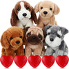 Libima 5 Pack 8 Mini Plush Dogs with Voice Recorder Set 30 Seconds Voice Sound Recorder Module Cute Stuffed Animal Plush Toys wi