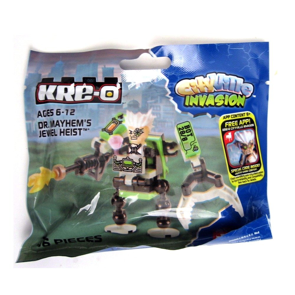 Sdcc 2013 Kre-O Cityville Invasion Dr. Mayhem'S Jewel Heist Figure Robot Vehicle Set A5839