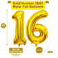 LHOAVWE 40 Inch Gold 16 Mylar Balloons - Jumbo Foil Number for 16th/61st Birthday Party Decorations