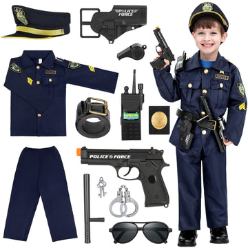 Luucio Police Costume For Kids, Police Officer Costume For Kids With Police Uniform, Halloween Costume For Kids, Dress Up, Role 