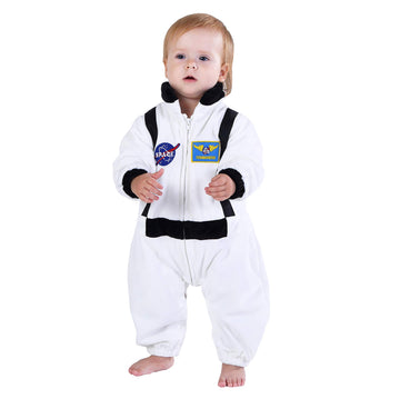 Hsctek Toddler Astronaut Costume, Baby Space Cosplay Infant Boys Girls, Newborn Halloween Suit Costume Kids White 4T